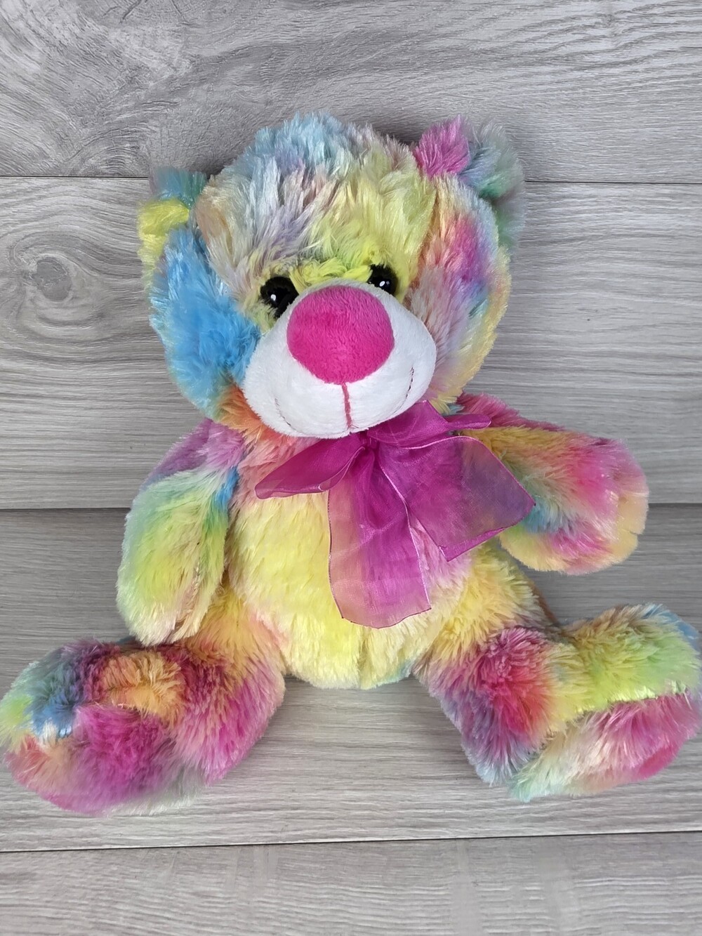 Walmart Pastel Rainbow Plush Teddy Bear 12" SU18